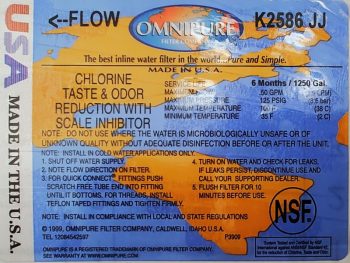 Chlorine, Taste & Odor with Scale Inhibitor filter - Image 2